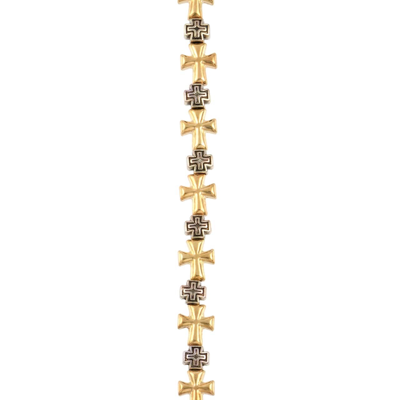 12 Packs: 23 ct. (276 total) Antique Silver & Gold Metal Cross Mix Beads by Bead Landing™